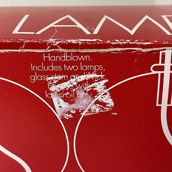 Crate & Barrel Handblown Clear Art Glass Oil Lamps -MCM Style - Old New Stock - Picture 11 of 11